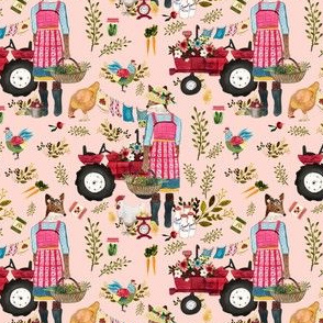 4" Floral Farm Life - Peachy Pink