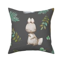 36" Hello Forest Animals - Dark Grey