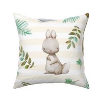 36" Hello Forest Animals - Ivory Stripes