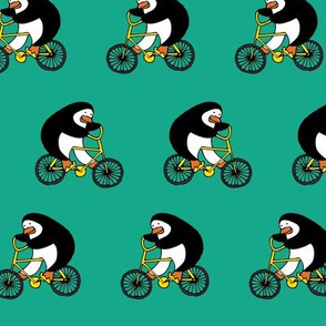 Penguins on bikes - Emerald