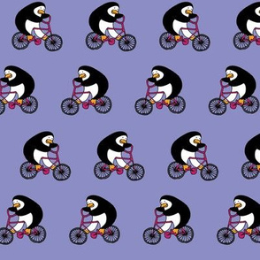 Penguins on bikes - Lilac