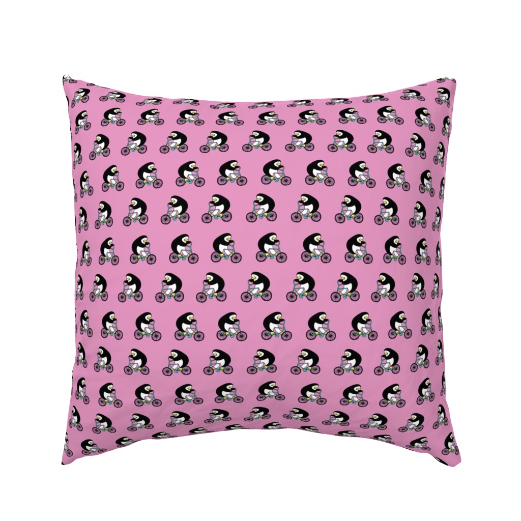 Penguins on bikes - Sugar Mouse Pink - medium small by Cecca Designs