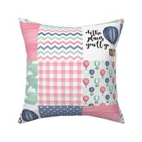 Hot Air Balloon//Oh the places you'll go - Wholecloth Cheater Quilt