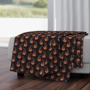 ★ SWALLOW IN THE WIND ★ Orange + Black, Small Scale / Collection : Swallows & Polka Dots – Rockabilly Prints