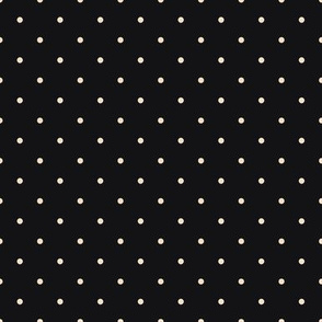 ★ POLKA DOTS ★ Black & Ecru, Large Scale / Collection : Swallows & Polka Dots – Rockabilly Prints