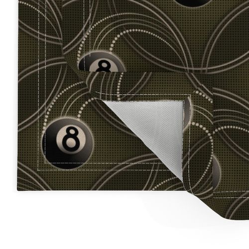 ★ MAGIC EIGHT BALL ★ Olive Green - Large Scale / Collection : 8 Balls - Billiard & Rock 'n' Roll Old School Tattoo Print