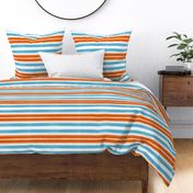 Blue & Orange Watercolor Stripes