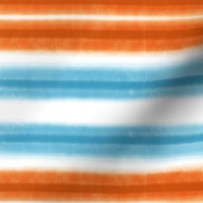 Blue & Orange Watercolor Stripes