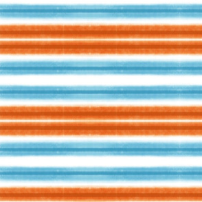 Blue & Orange Watercolor Stripes