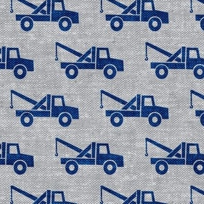 tow trucks - blue on grey W