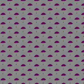 Umbrellas and Raindrops-Purple 1.5 inches