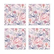 Biking for Ice Cream - Small - Pink, Navy, Blue, Blush