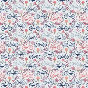 Biking for Ice Cream - Tiny - Blue, Pink, Navy, Blush