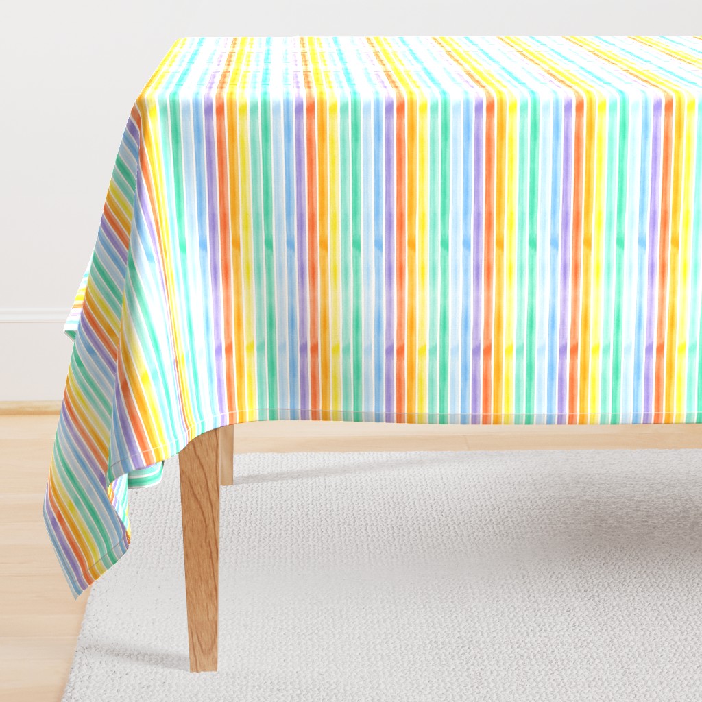 watercolor stripes - rainbow - v2