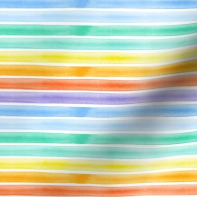 watercolor stripes - rainbow - v2