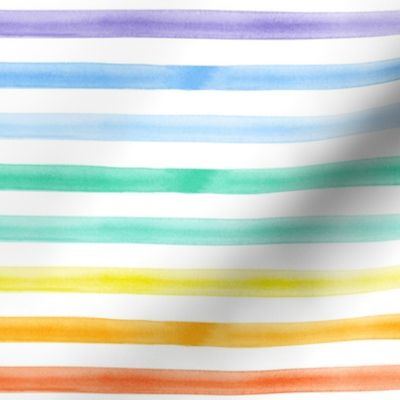 watercolor stripes - rainbow 