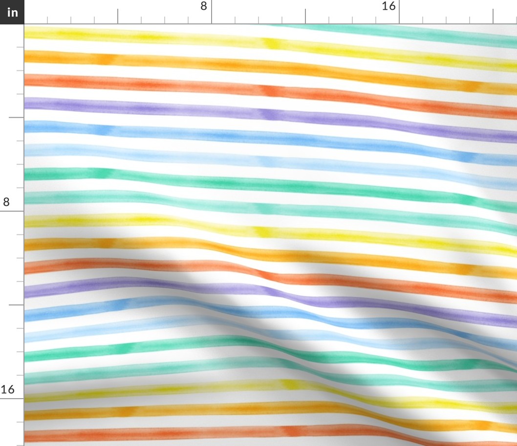 watercolor stripes - rainbow 