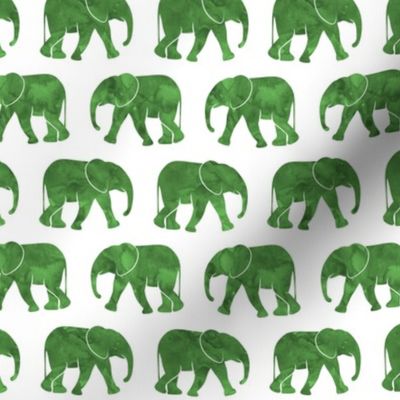 baby elephants - green