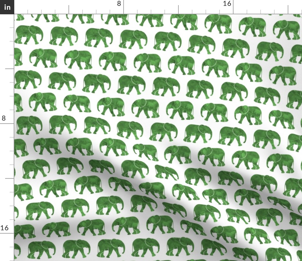 baby elephants - green