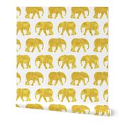 baby elephants - mustard