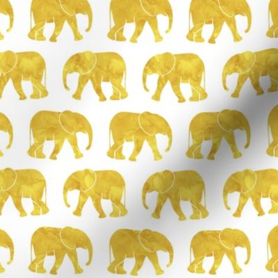 baby elephants - mustard