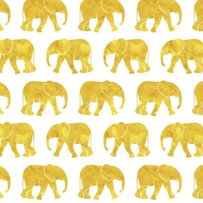 baby elephants - mustard