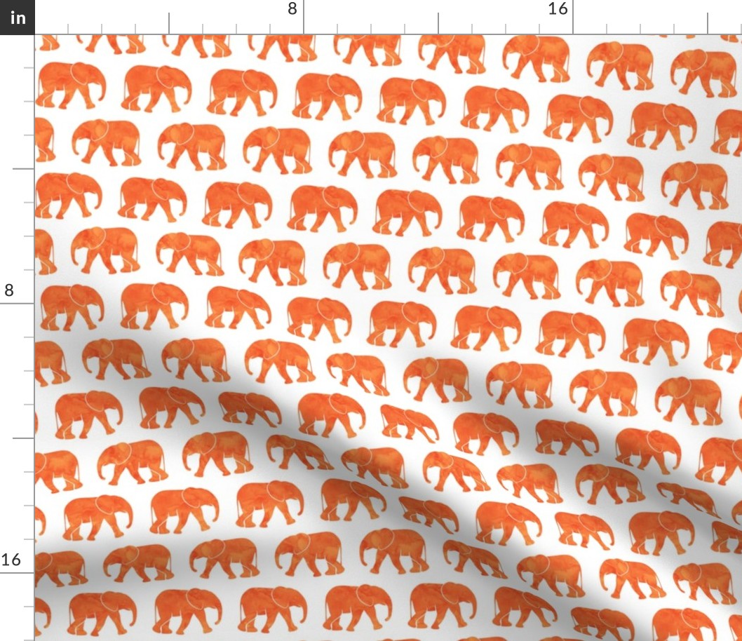 baby elephants - orange