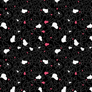 Black and Pink Hearts