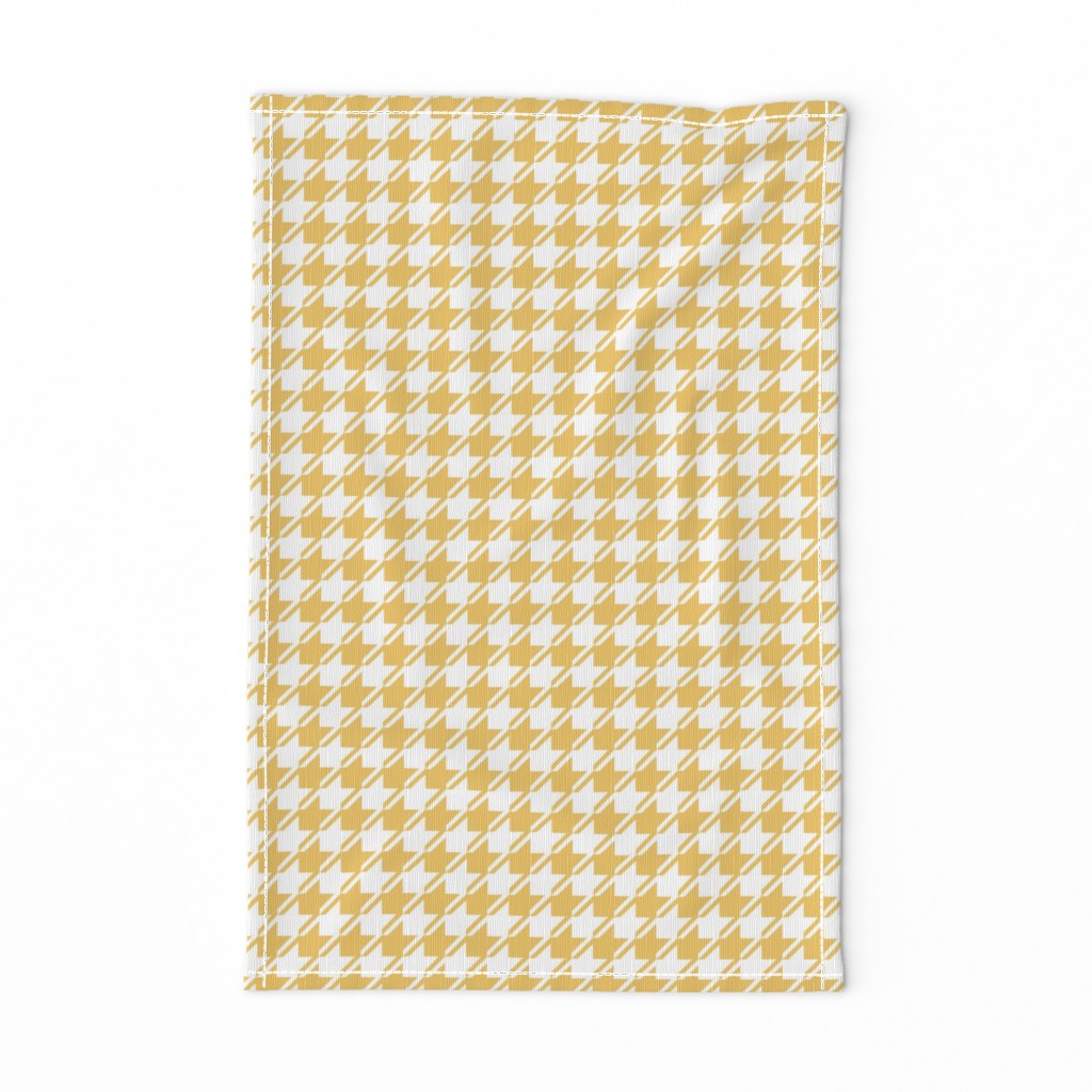 Yellow and white houndstooth | medium