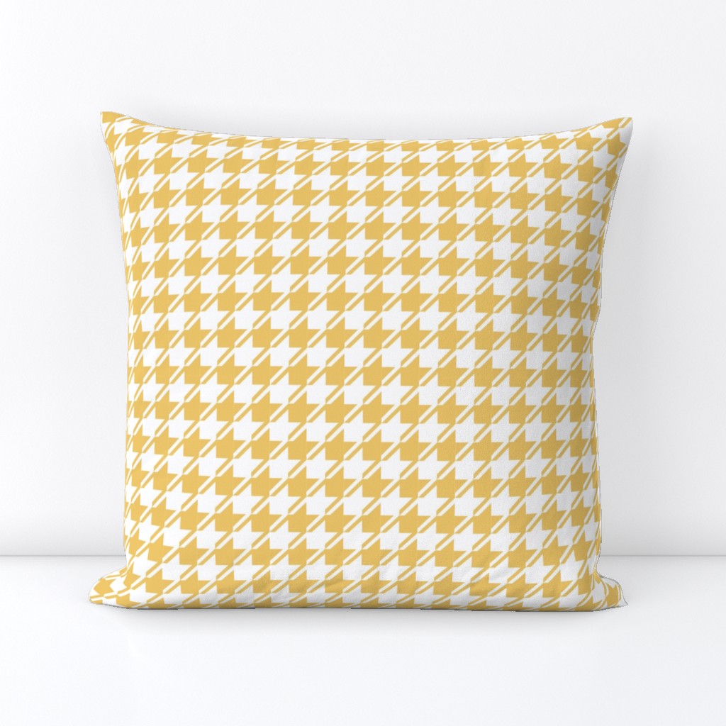 Yellow and white houndstooth | medium