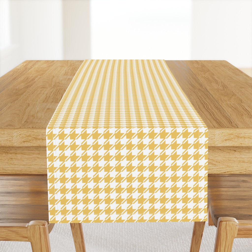 Yellow and white houndstooth | medium