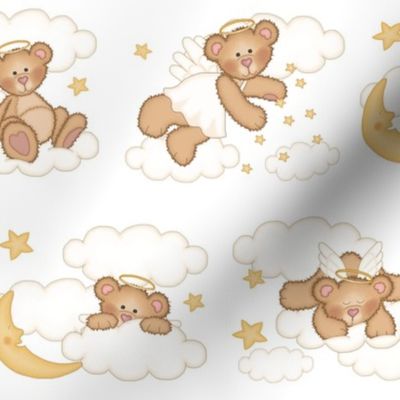 Angel Bear Moon Star Cloud Nursery Girl