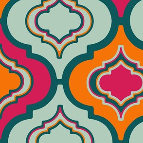 Moroccan Colourful Quatrefoil Tile - large