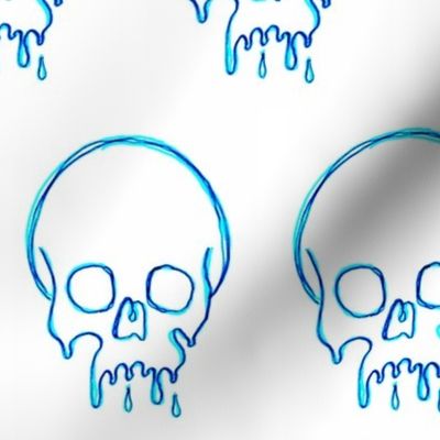 Dripping Skull Blue