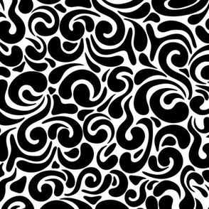 swirls - black and white