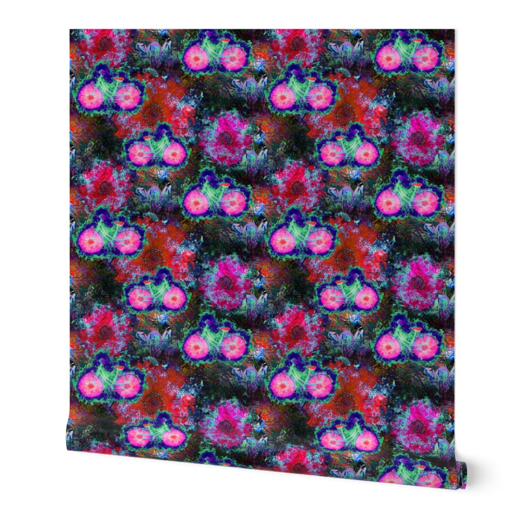 FLOWERS BICYCLE Fuchsia Brown green