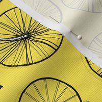 Vintage Bicycles On Bright Yellow - Big