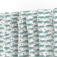 happy alligator kids nursery boys fabric white light blue