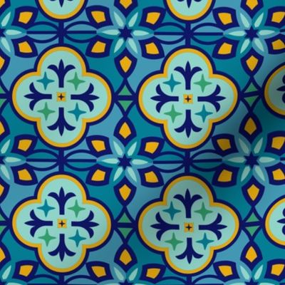 Marrakesh Inspired Tiles in Blue Hues