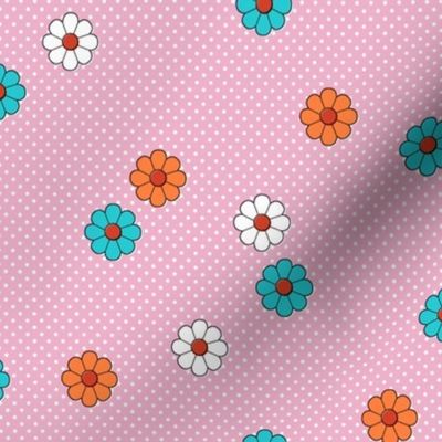 Meadow* (Pink Cow) || vintage mod polka dot floral