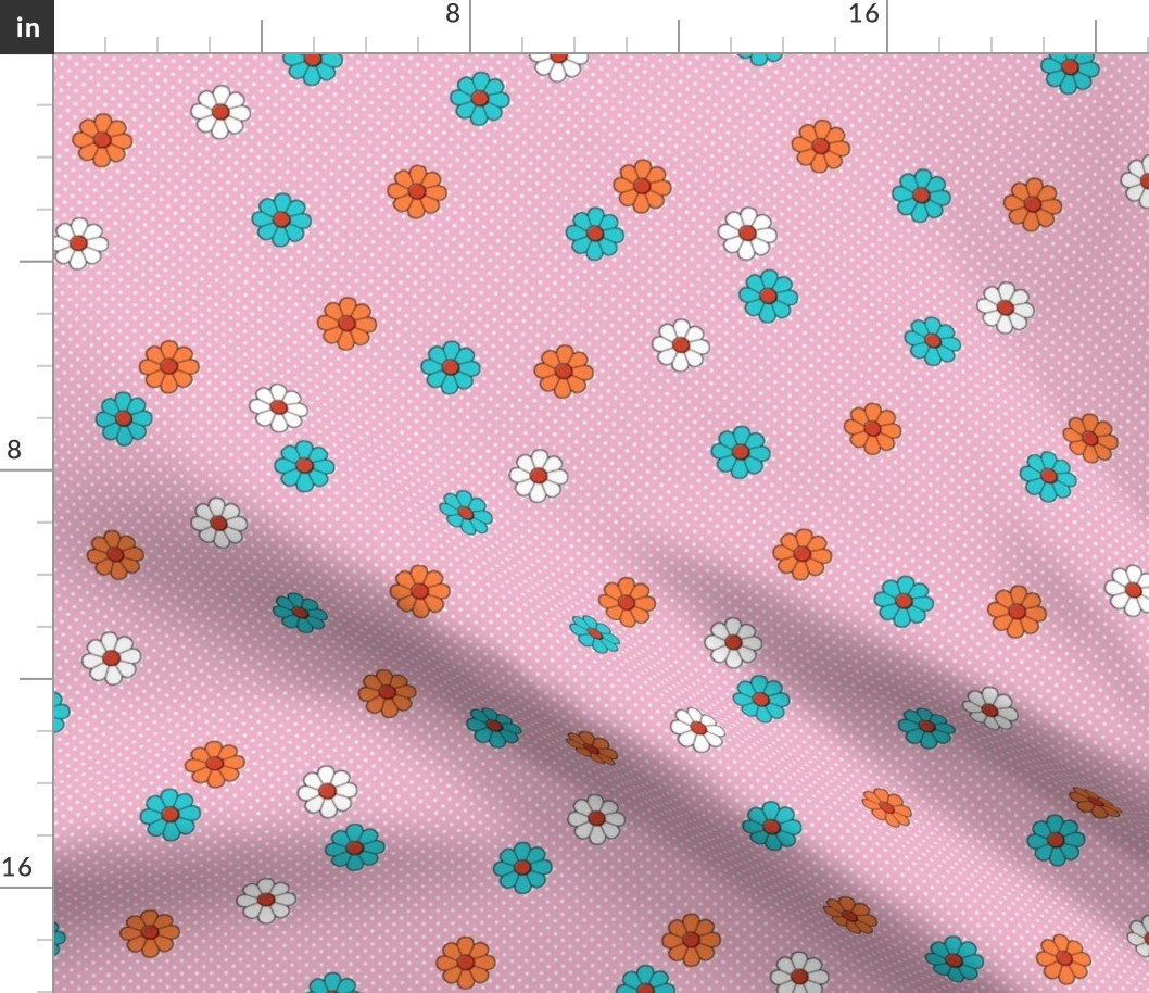 Meadow* (Pink Cow) || vintage mod polka dot floral