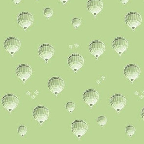 hot-air-balloon light green - small