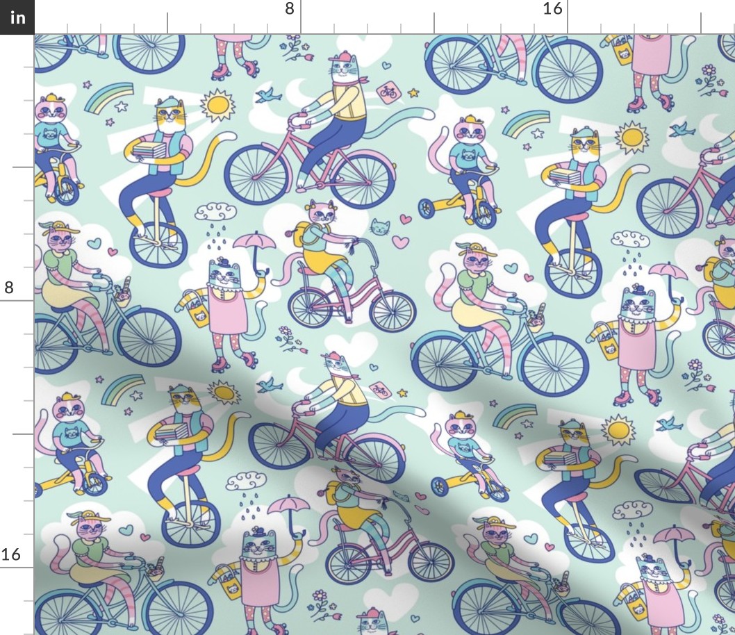 Cycle Cats! in Blue