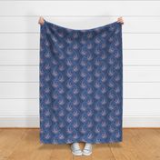 ★ SWALLOW IN THE WIND ★ Blue, Large Scale / Collection : Swallows & Polka Dots – Rockabilly Prints