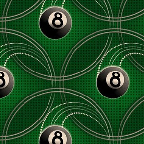 ★ MAGIC EIGHT BALL ★ Green - Large Scale / Collection : 8 Balls - Billiard & Rock 'n' Roll Old School Tattoo Print