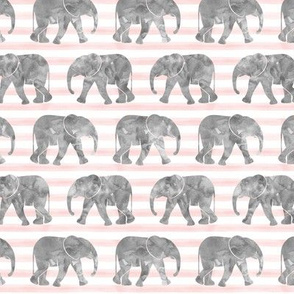 baby elephants - pink stripes