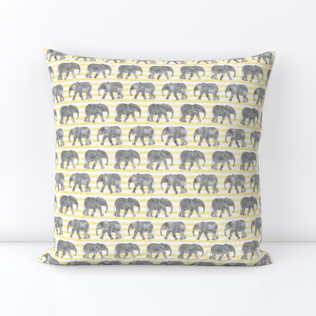 baby elephants - yellow stripes