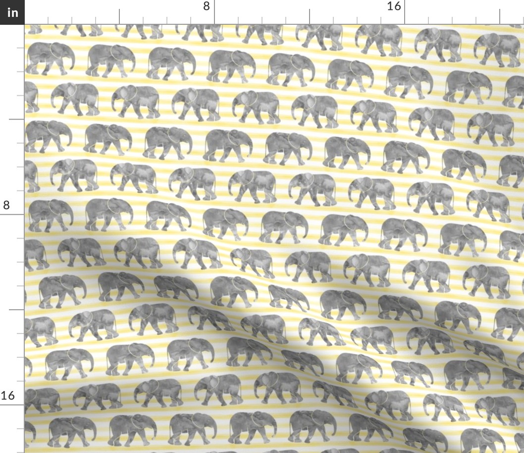 baby elephants - yellow stripes