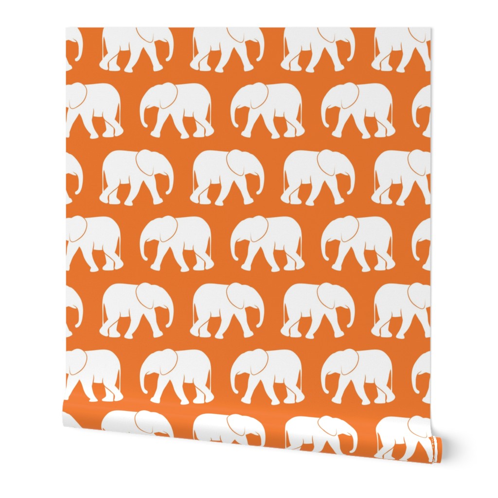 baby elephants - orange