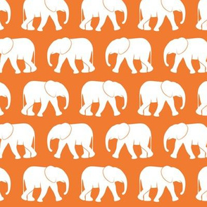 baby elephants - orange